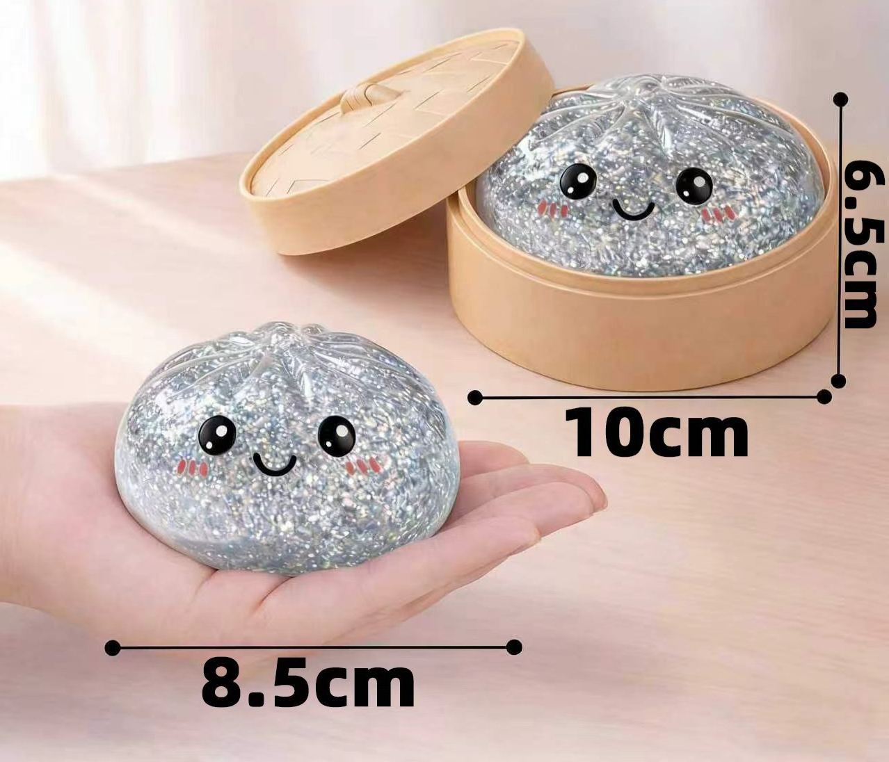 🥟 One squeeze and you’re hooked! Ultra-relaxing beautiful glitter sand bun squishy stress relief toy