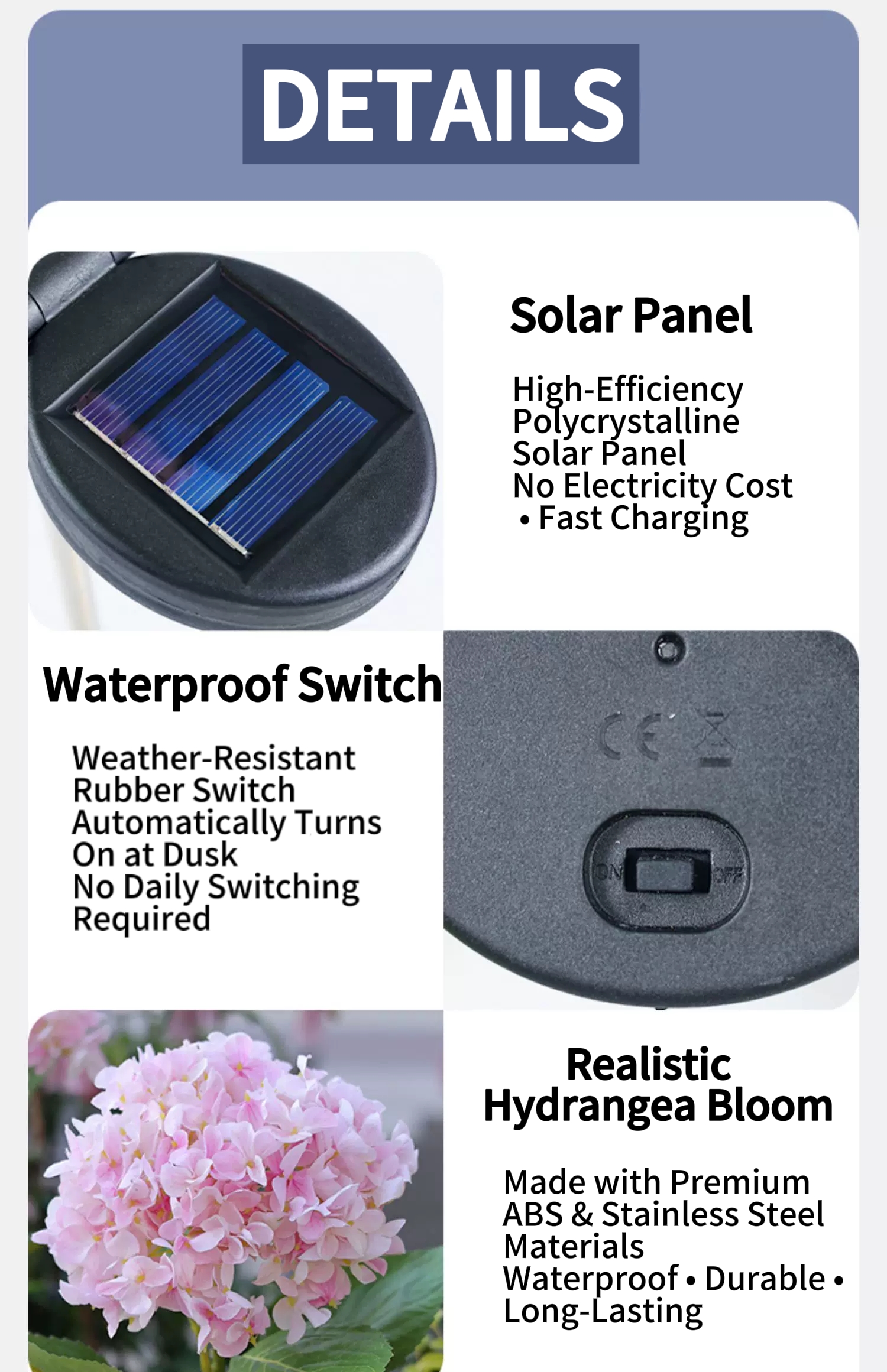 🔥Last Day 70% OFF-LED Solar Flower Lights Rhododendron Outdoor Simulated Flower Lamp