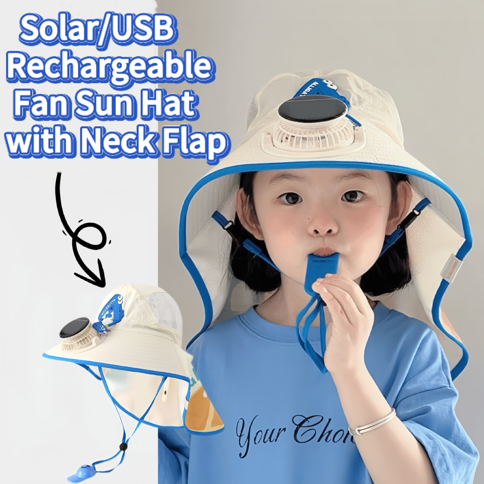 🌬️ Kids' Sun Hat with Built-In Fan Stay Cool, Stay Protected All Summer Long