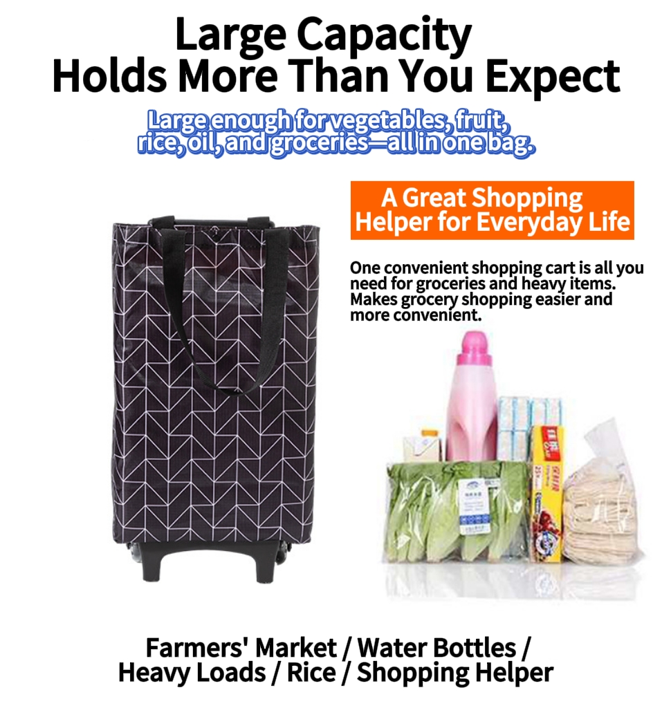 Turn Your Shopping Bag into a Rolling Cart💚
