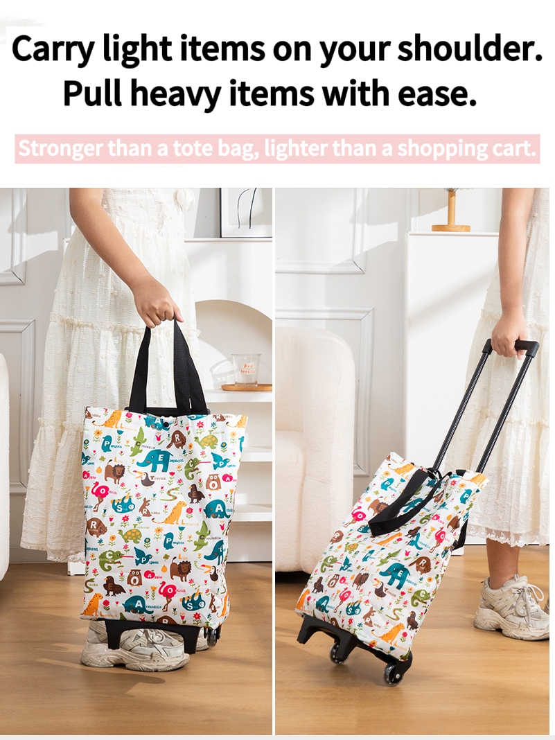 Turn Your Shopping Bag into a Rolling Cart💚