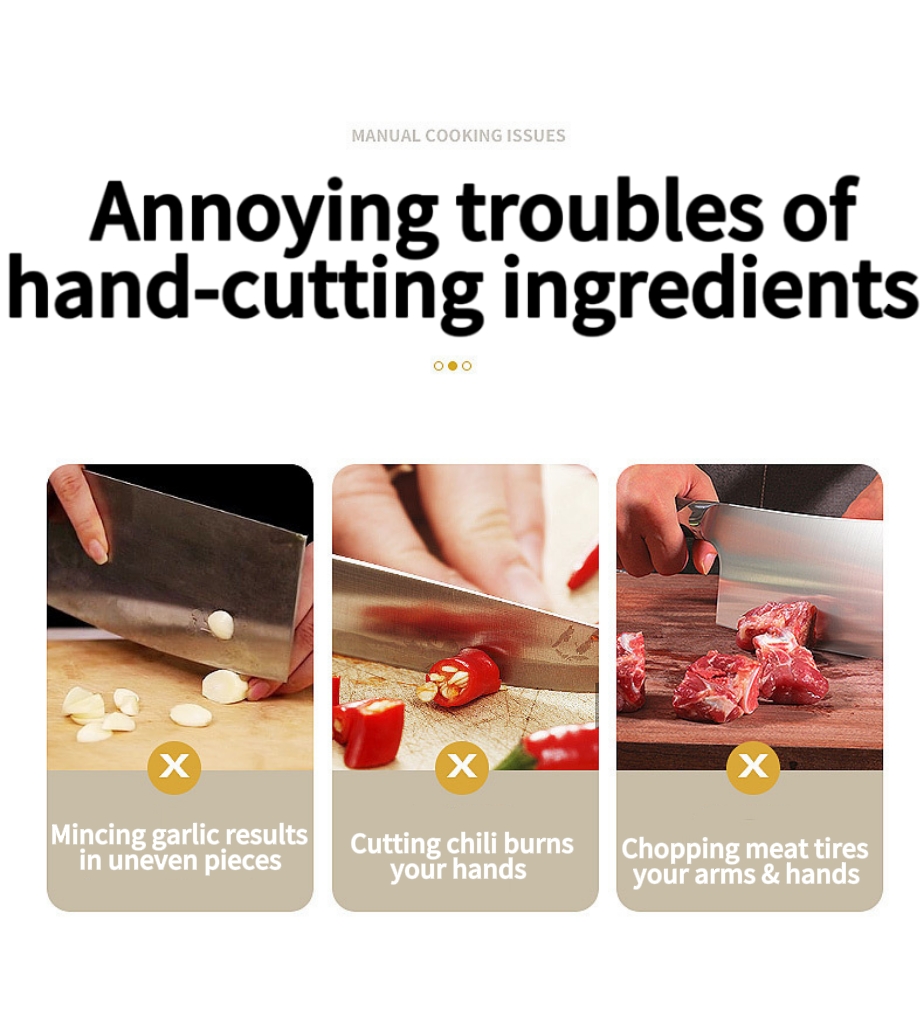 10 Seconds Perfect Fillings | Mini Electric Multi-Functional Food Chopper, One-Tap Mince Meat & Veggies