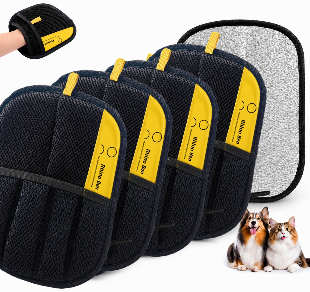🐱 Large Pet Hair Removal Glove | 5-Finger Electrostatic Hair Remover🐶