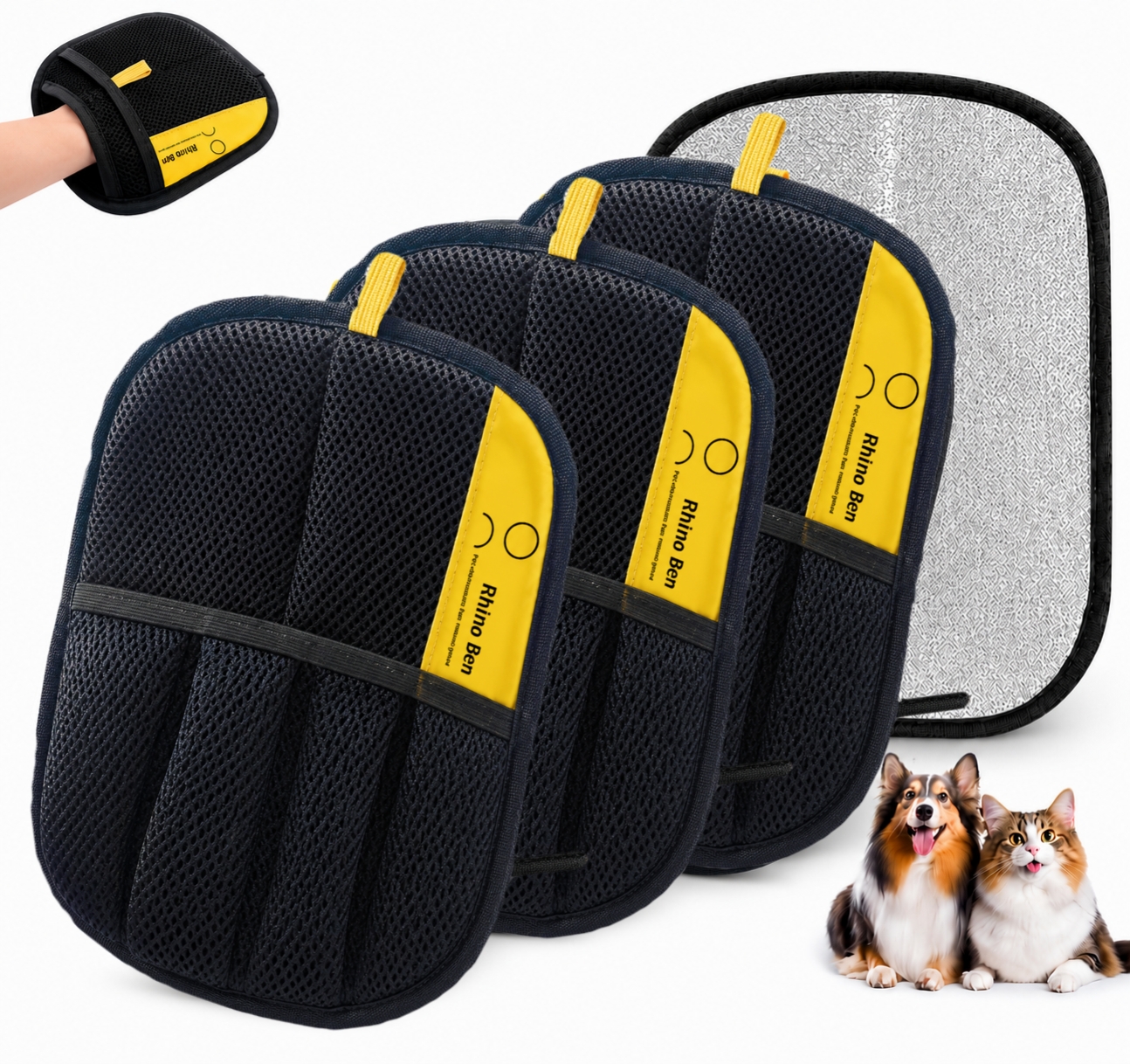 🐱 Large Pet Hair Removal Glove | 5-Finger Electrostatic Hair Remover🐶