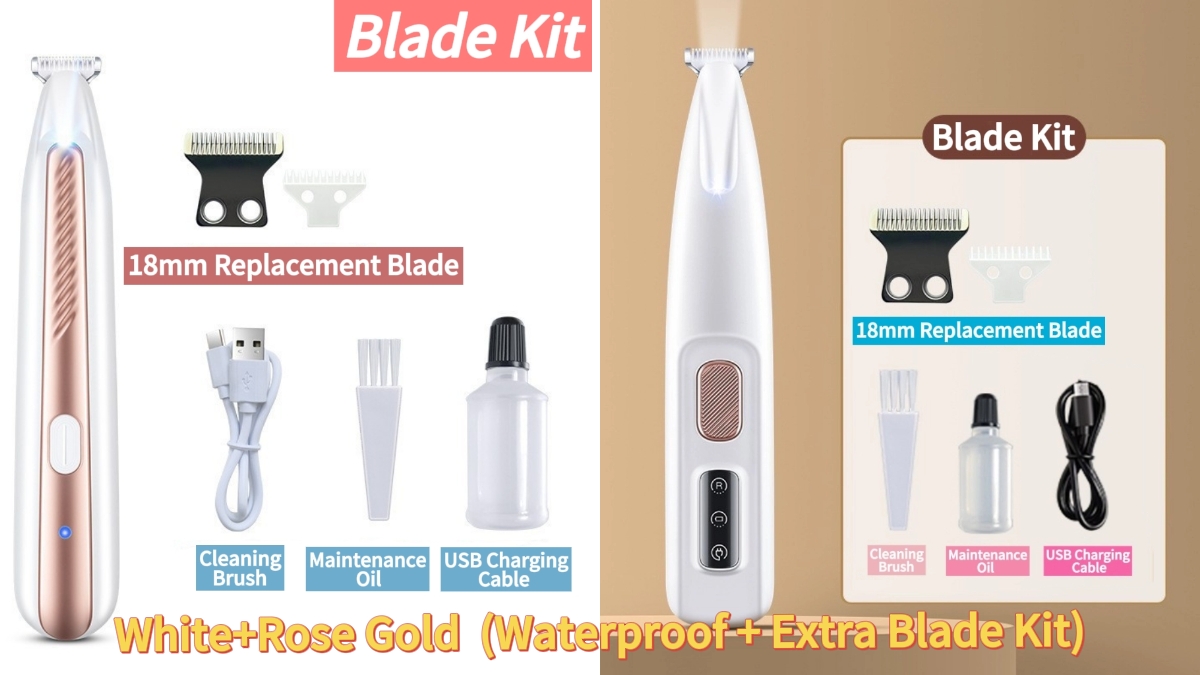 Pet Precision Trimmer for Dogs & Cats | Quiet, Waterproof & Rechargeable with LED Light