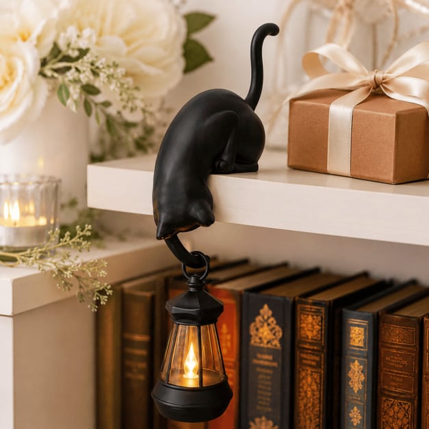 🐾🐾50% OFF 🐾Cat Shelf Hook with Vintage Lantern