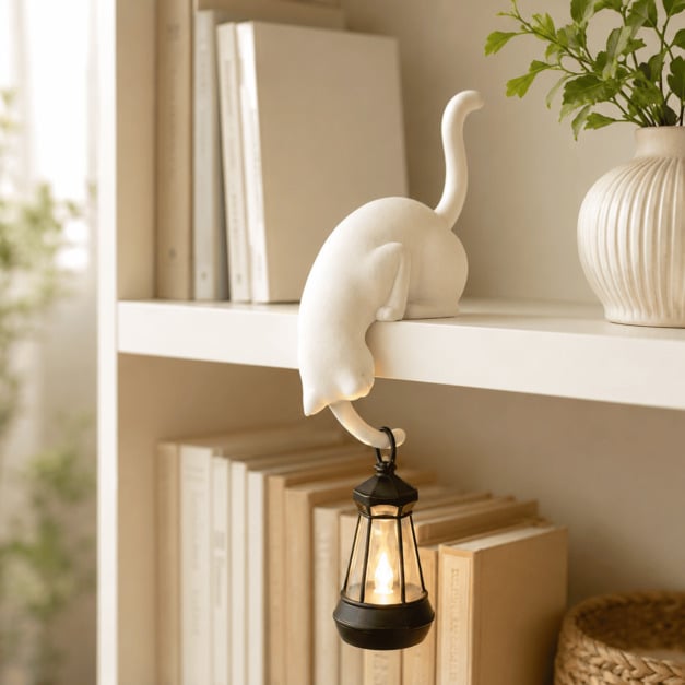 🐾🐾50% OFF 🐾Cat Shelf Hook with Vintage Lantern