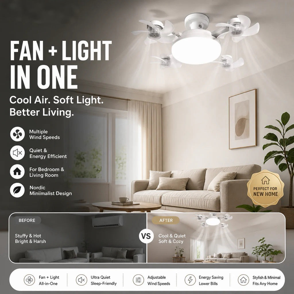 💡 50% OFF RIGHT NOW! 🌀 LED ceiling fan with lighting, remote-controlled: an all-in-one set combining a fan and lighting ✨