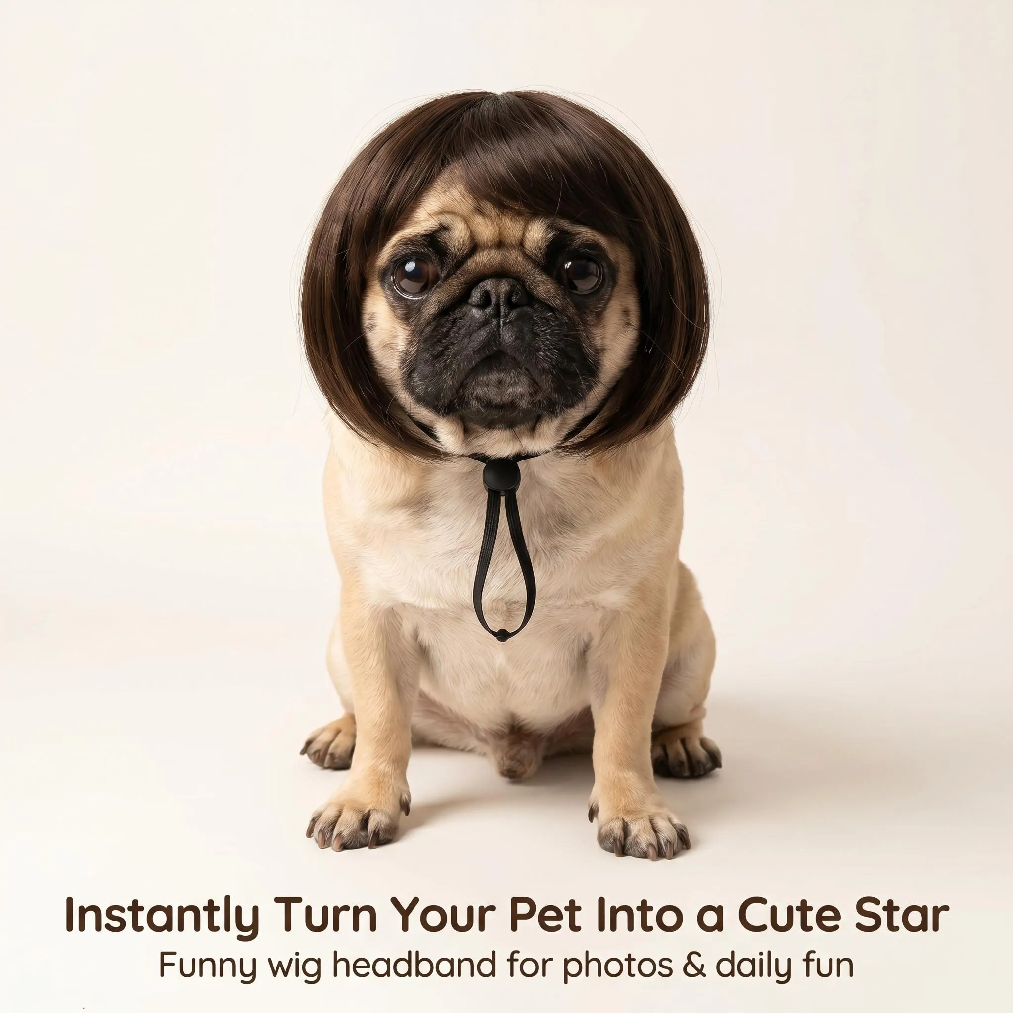 🐶 Cute Pet Wig Headband – Funny Costume Accessory for Dogs & Cats