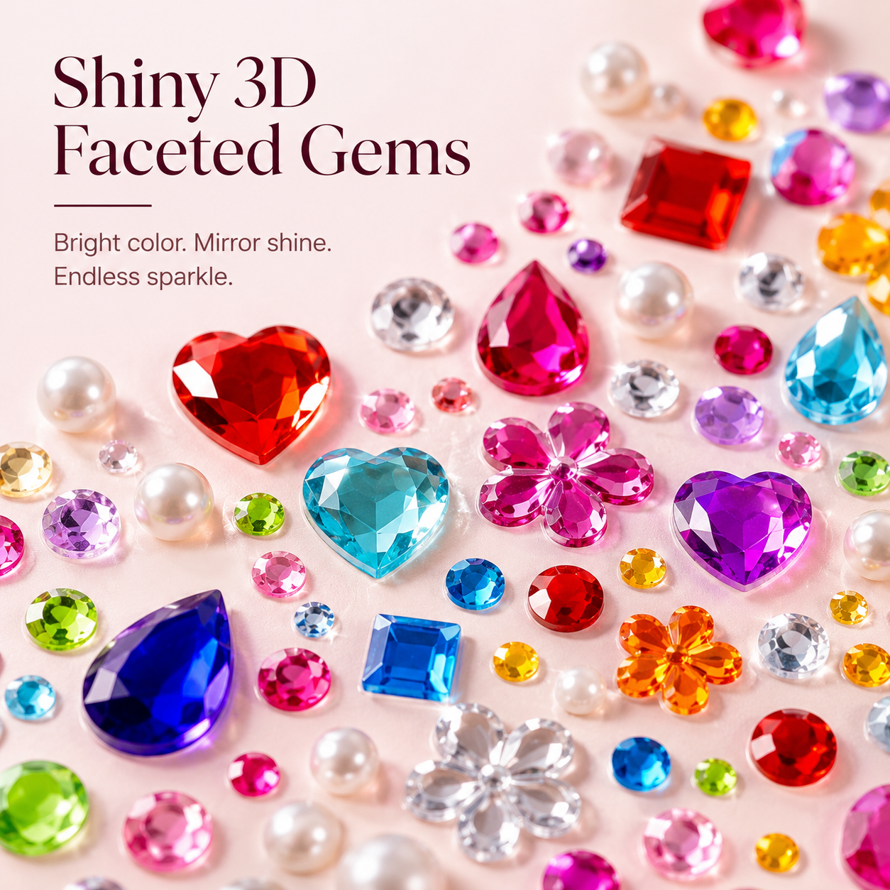✨ 3,500-Piece Rhinestone Sticker Kit – 12 Sheets of Sparkling 3D Gem & Pearl Stickers💎
