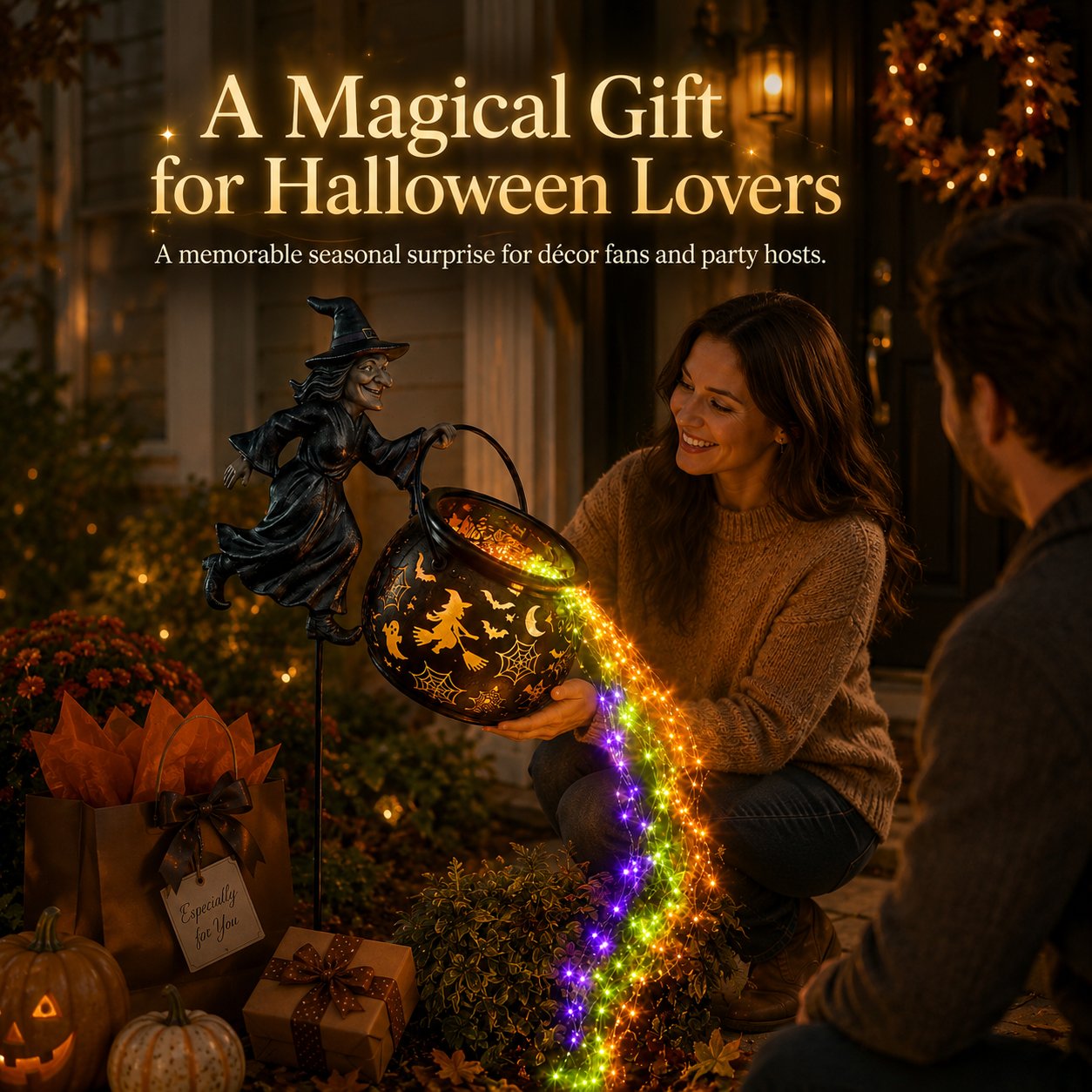 ✨Halloween Witch Cauldron Garden Light