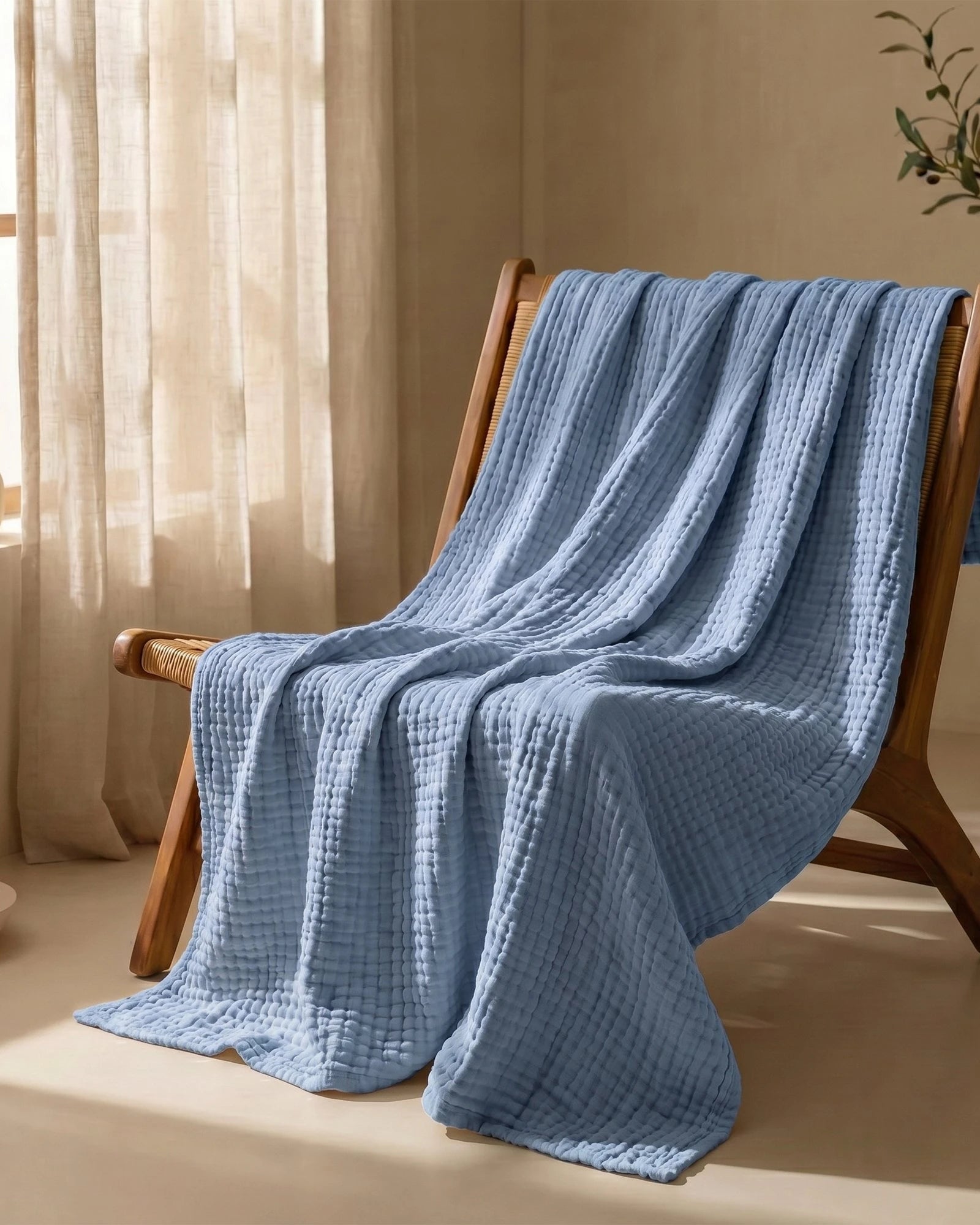 ☁️ Soft & Breathable Muslin Cotton Blanket