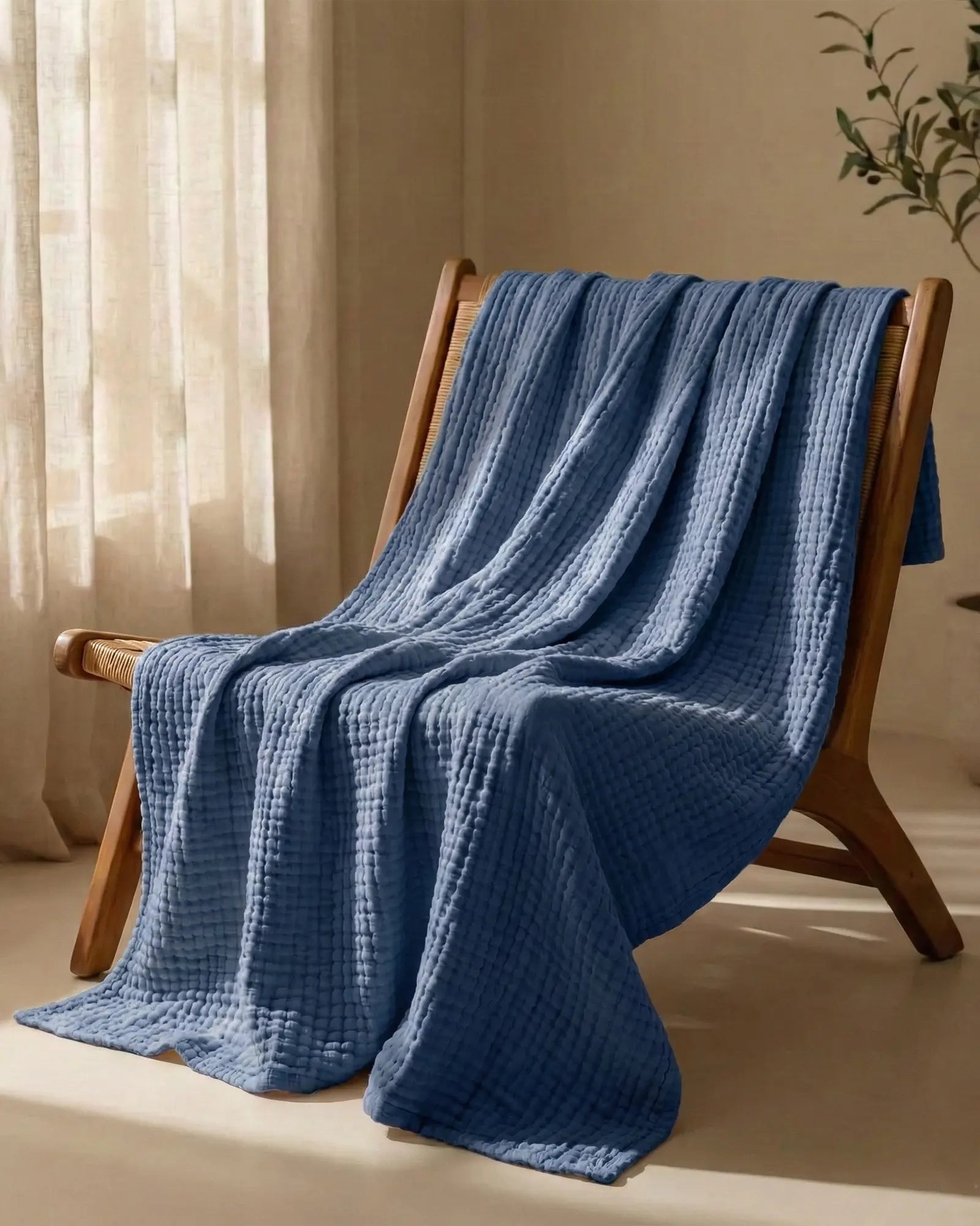 ☁️ Soft & Breathable Muslin Cotton Blanket