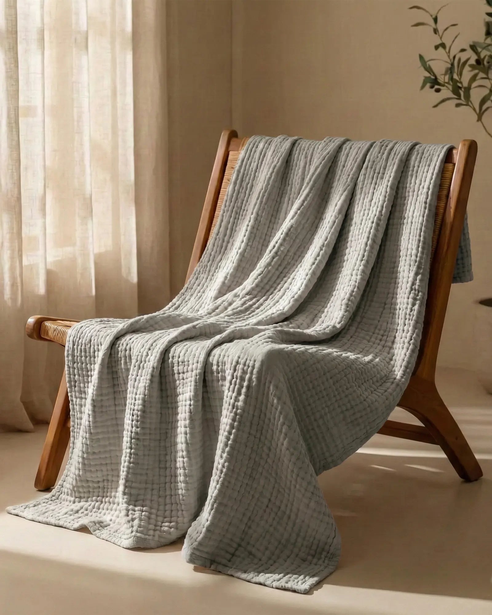 ☁️ Soft & Breathable Muslin Cotton Blanket