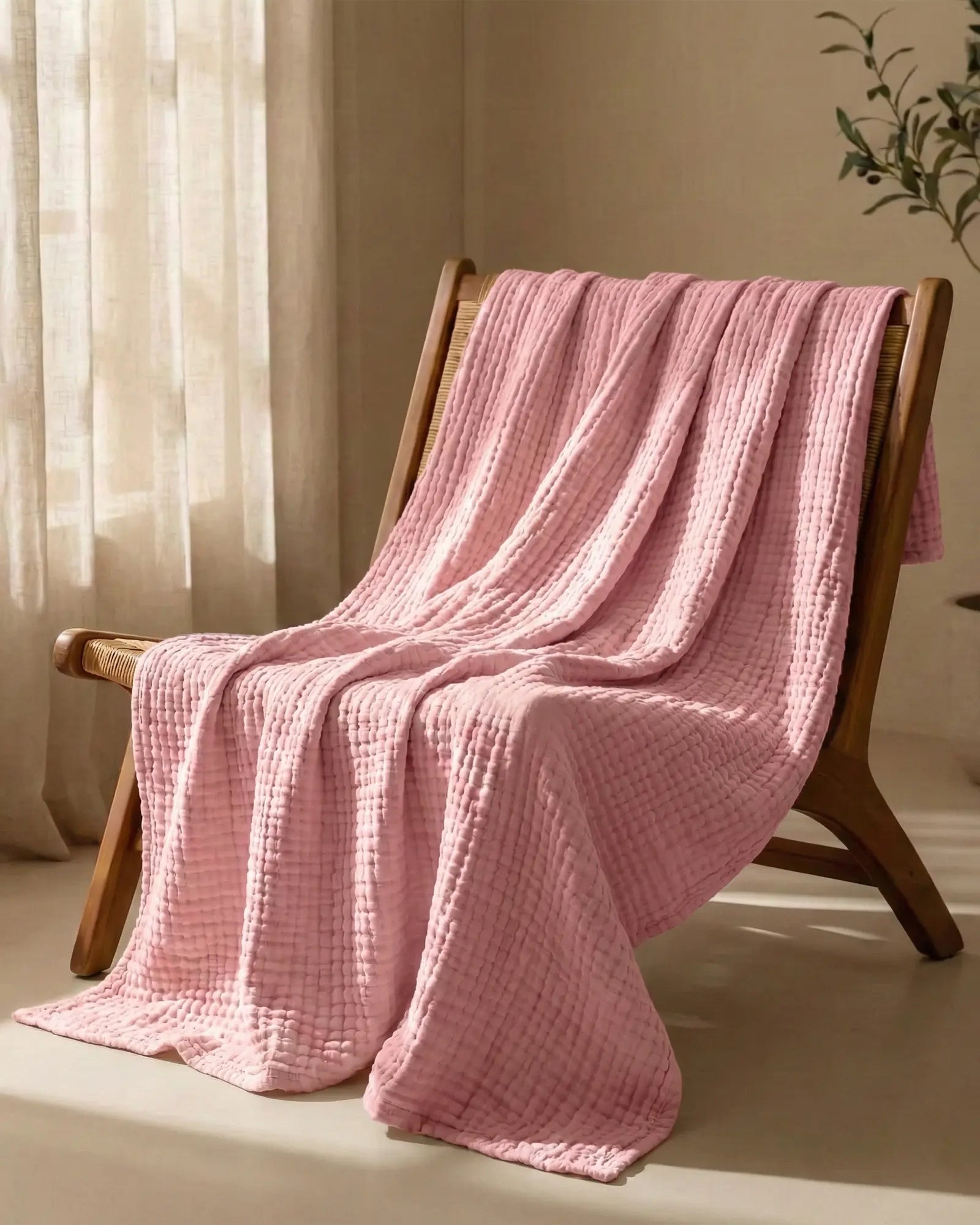 ☁️ Soft & Breathable Muslin Cotton Blanket