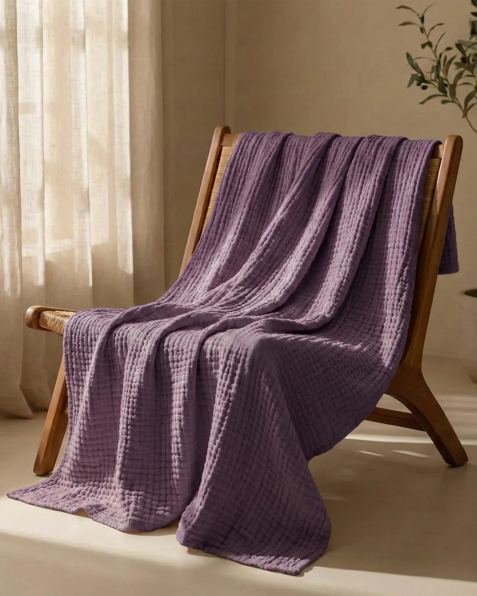 ☁️ Soft & Breathable Muslin Cotton Blanket