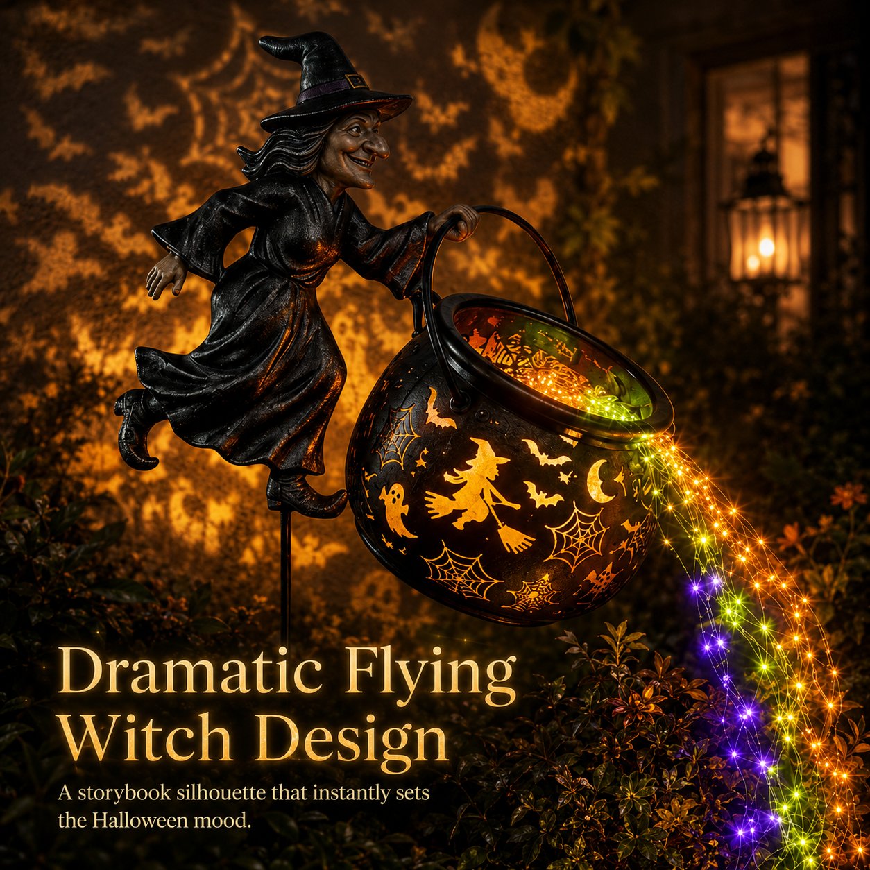 ✨Halloween Witch Cauldron Garden Light
