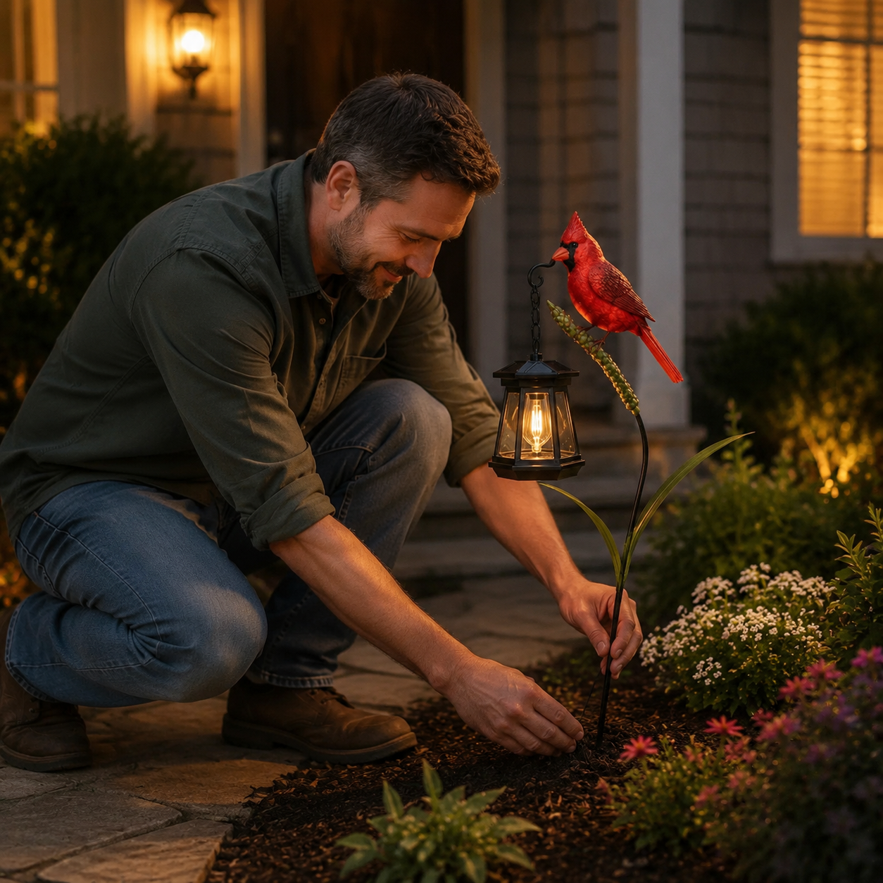 Cardinal Solar Lantern - A Warm Garden Light Full Of Love And Remembrance