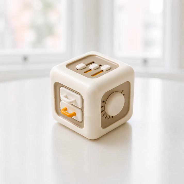Busy Cube Montessori – 6v1 edukativní hračka pro batolata | Cestovní zabava 1–3 roky