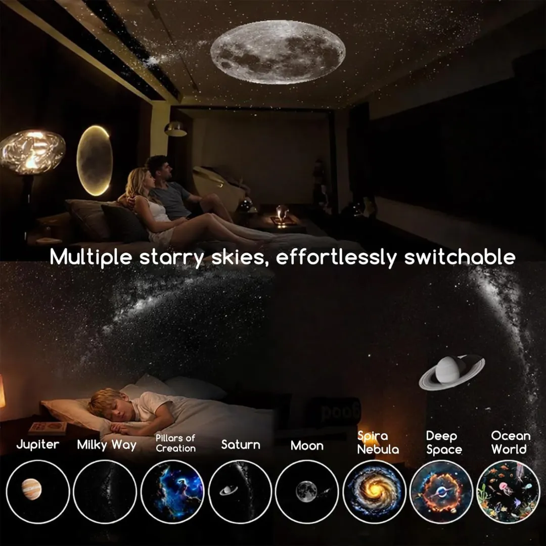 🔥 🌌🌠HD Smart Dynamic 5D Holographic Night Light Projector