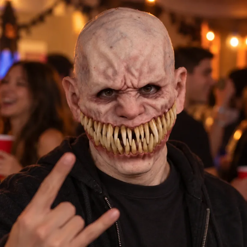Warm Smiling Senior Gentleman Full-Head Silicone Mask