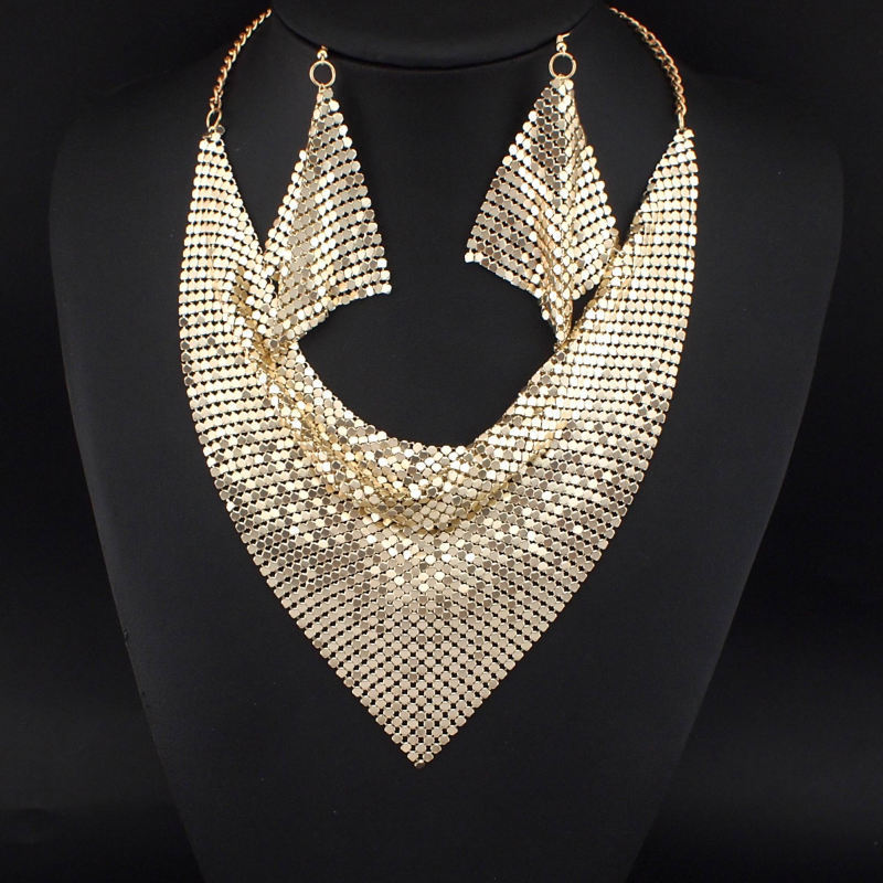 Collier et boucles d’oreilles pour femmes – Foulard triangulaire léopard, look tendance audacieux