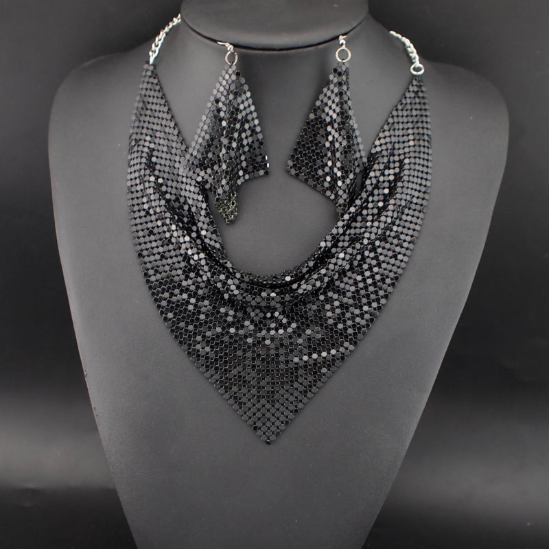 Collier et boucles d’oreilles pour femmes – Foulard triangulaire léopard, look tendance audacieux