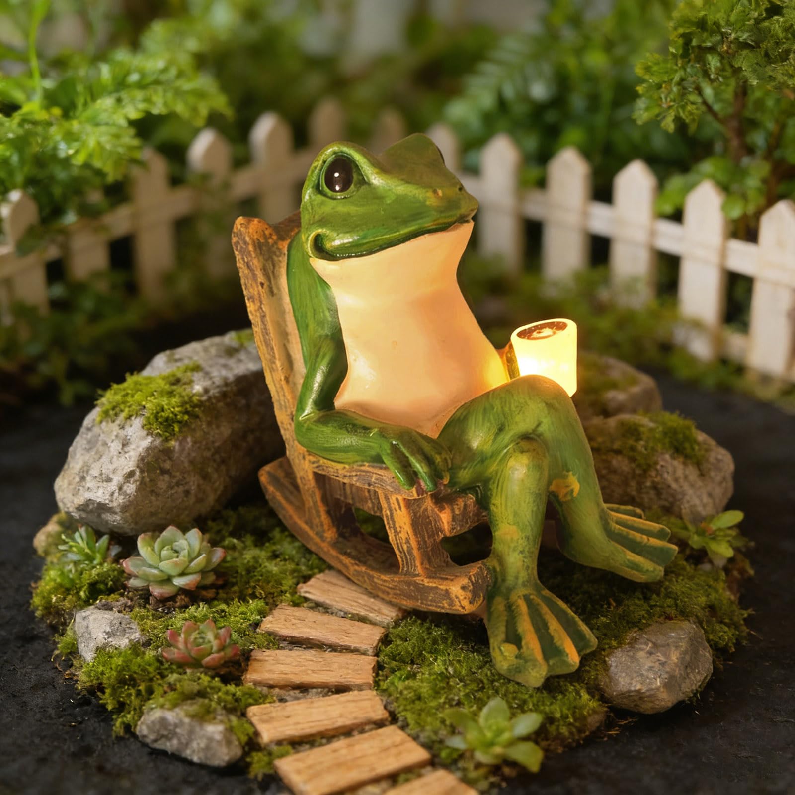 Tirifer Solar Light Frog Garden Statue Creative Frog Figures