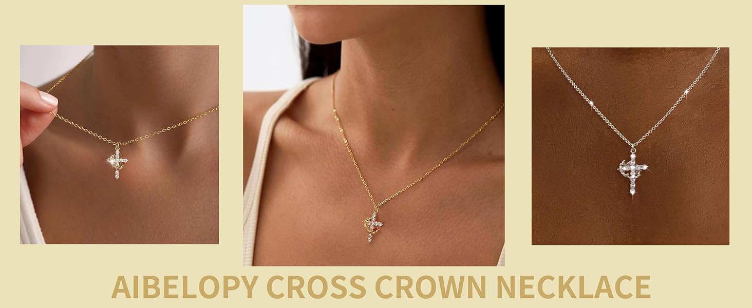 cross crown necklace