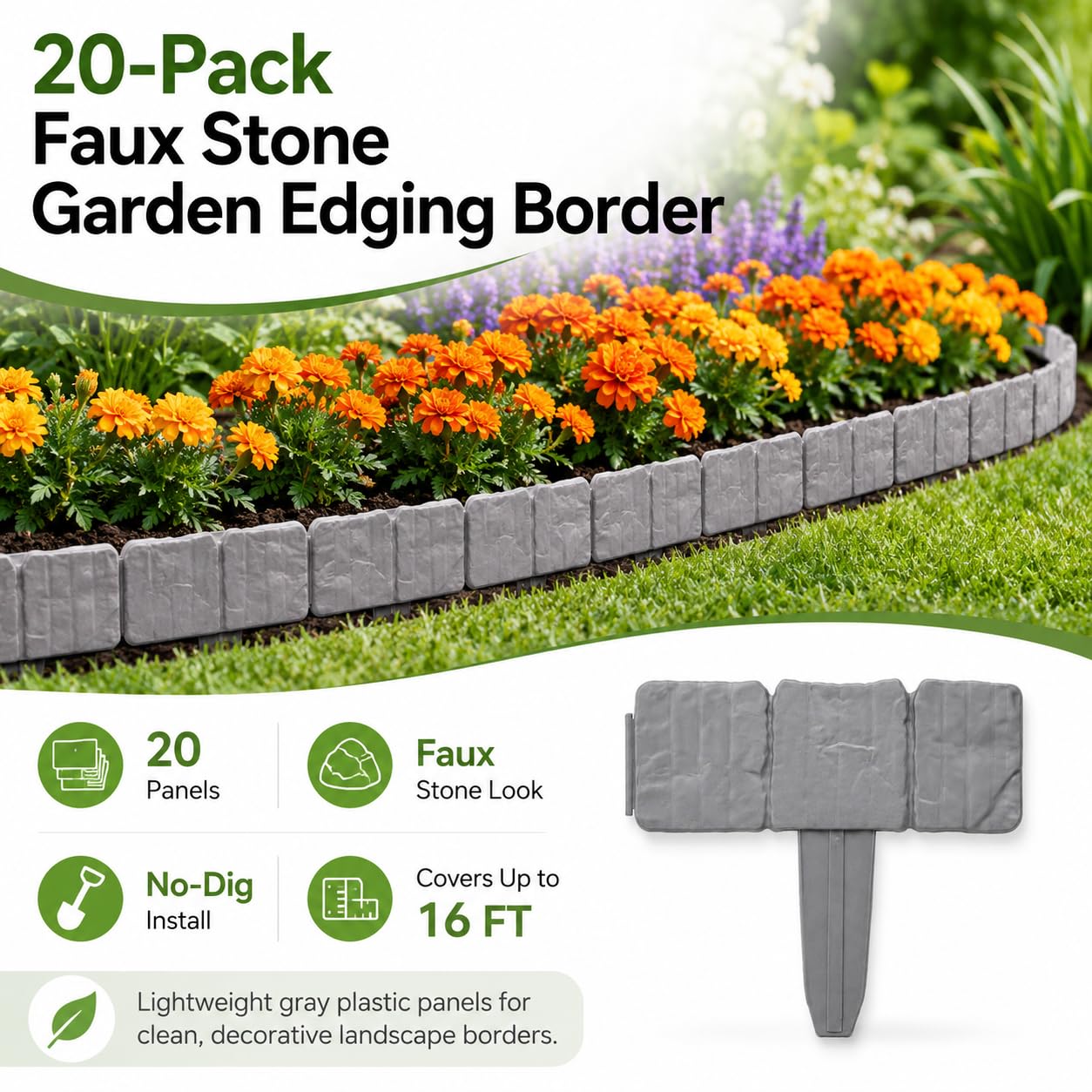 🏡2026 HOT SALE🥳💞50K+ SOLD!🌿✨ 50% OFF! Faux Stone Garden Edging Border! ♻️