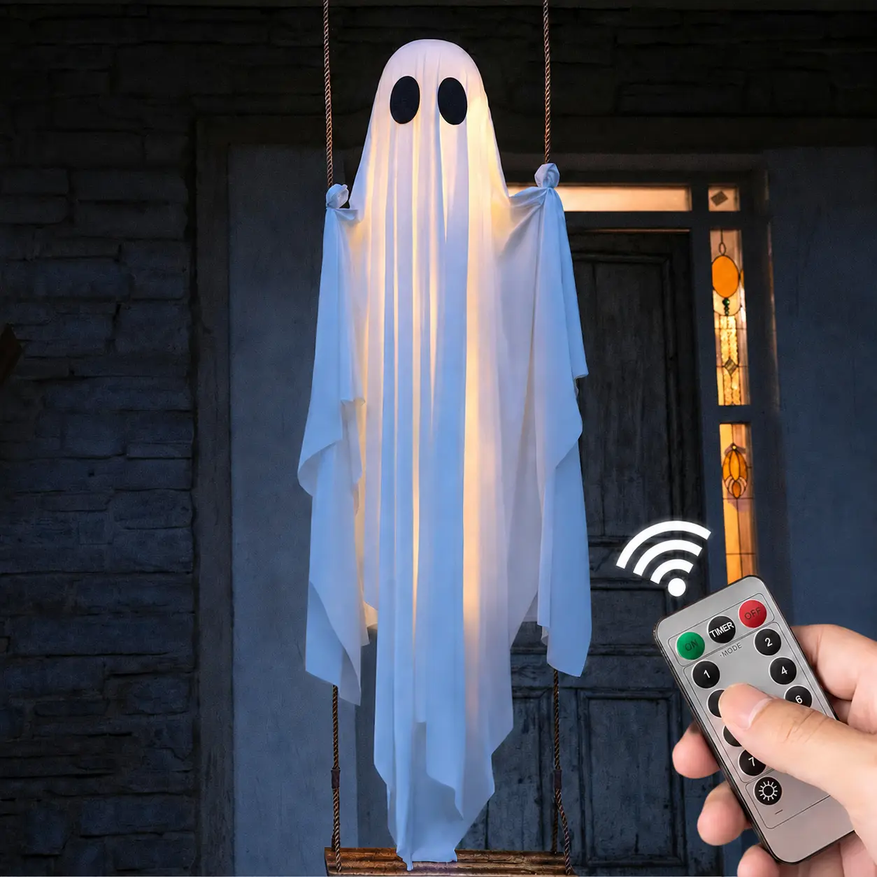 🔥LAST DAY 50% OFF-Halloween Hanging Ghost 5FT Swinging Outdoor Yard Decor