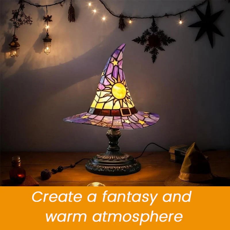 🔥Exclusive Limited Item 👍🔥50%OFF♠️Witch Hat Night Light & Stained Glass Witch Hat Lamp🎁