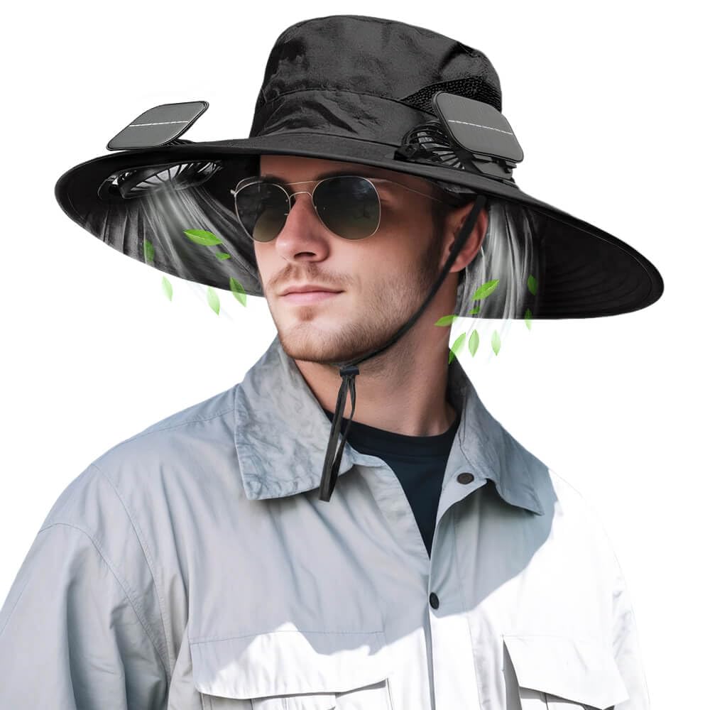 ✨LIMITED-TIME 50% OFF! ✨Solar Fan Outdoor Fishing Hat - Sun Protection & Cooling