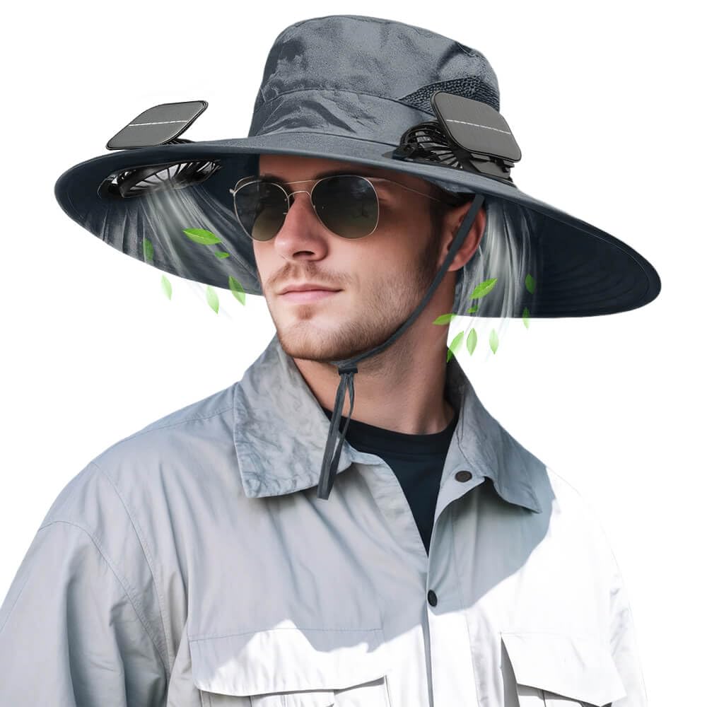 ✨LIMITED-TIME 50% OFF! ✨Solar Fan Outdoor Fishing Hat - Sun Protection & Cooling