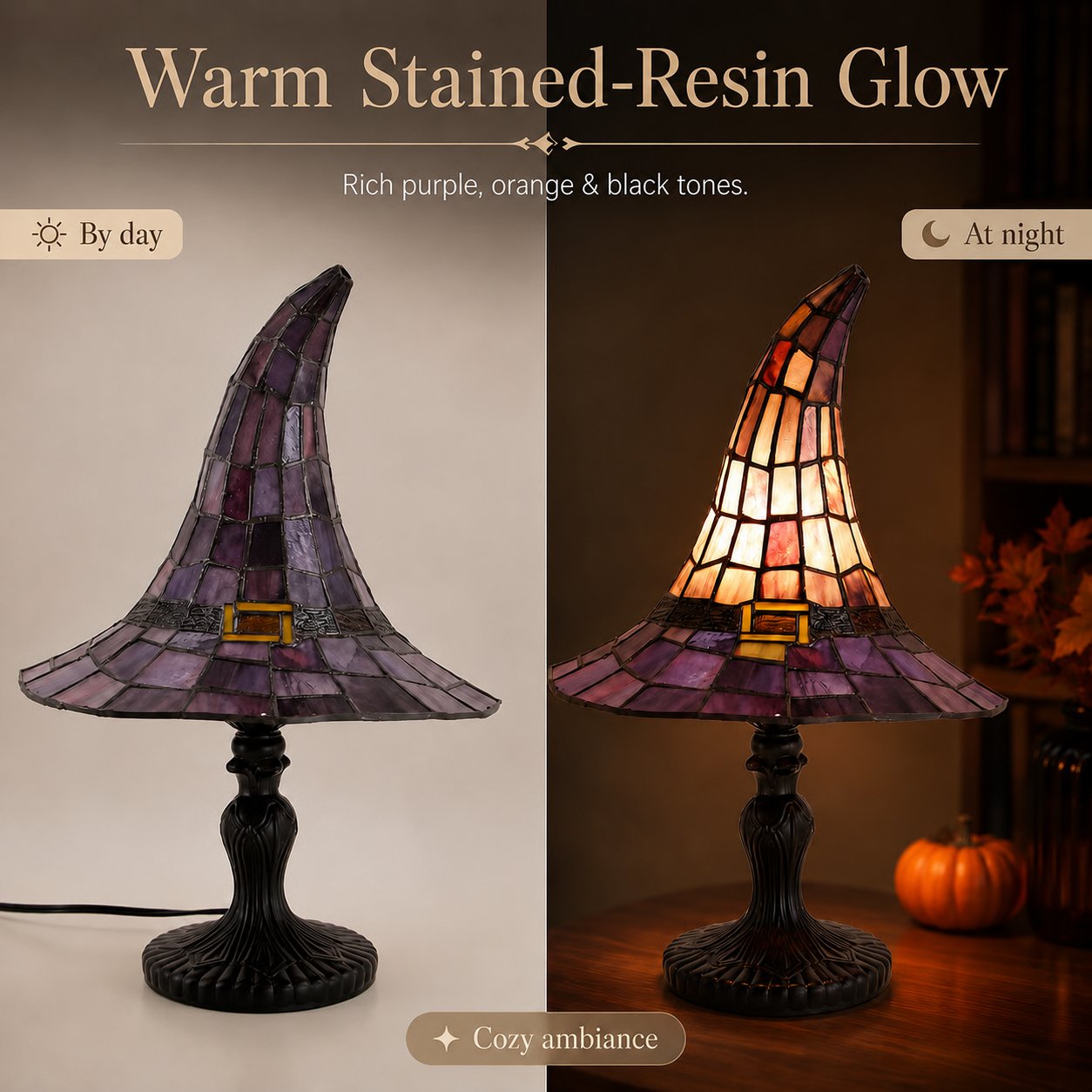 🧙‍♀️ Stained-Resin-Style Witch Hat Lamp