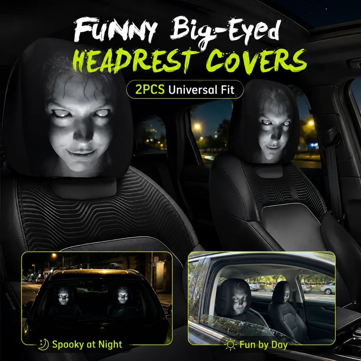 Funny cartoon design headrest covers