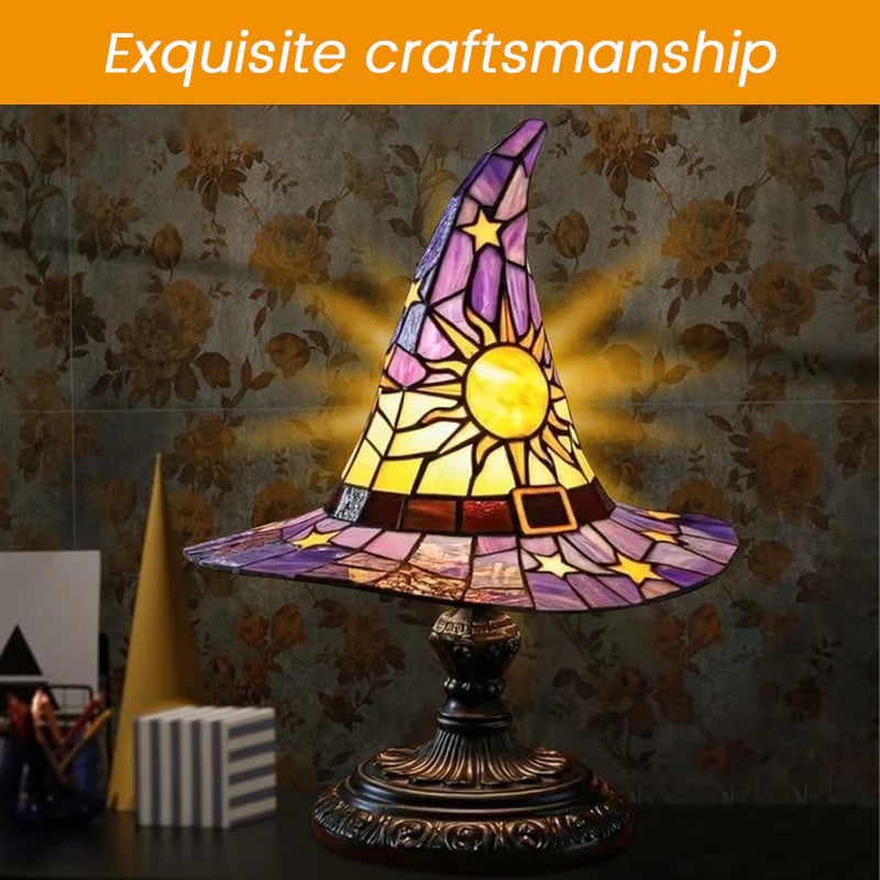 🔥Exclusive Limited Item 👍🔥50%OFF♠️Witch Hat Night Light & Stained Glass Witch Hat Lamp🎁