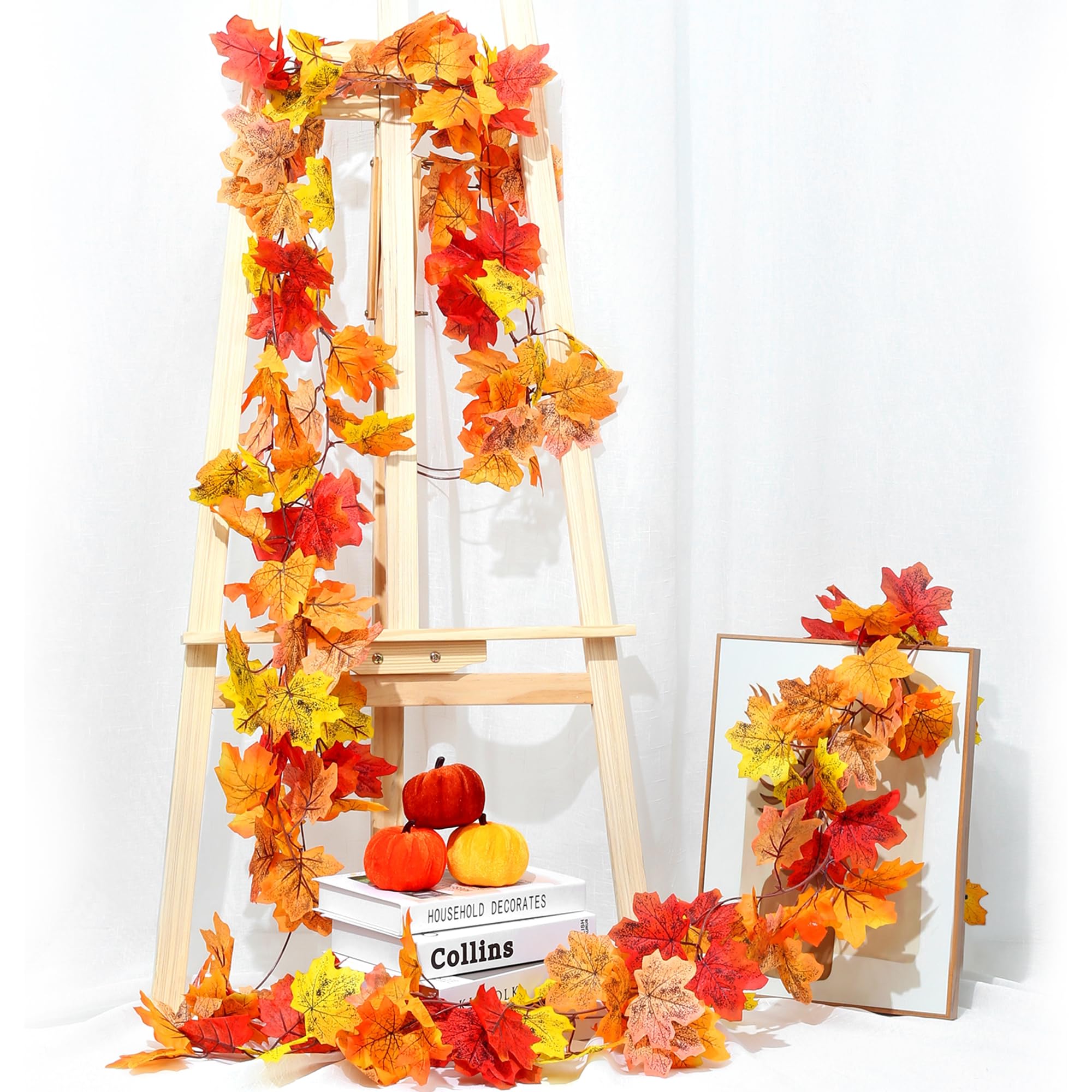 🔥Hot Sale-50% OFF🔥Maple Leaf Autumn Garland 5.9 Ft Artificial Hanging Leaves 
