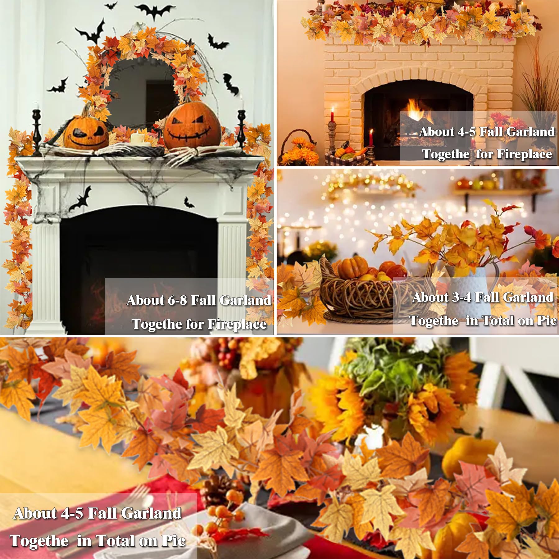 🔥Hot Sale-50% OFF🔥Maple Leaf Autumn Garland 5.9 Ft Artificial Hanging Leaves 