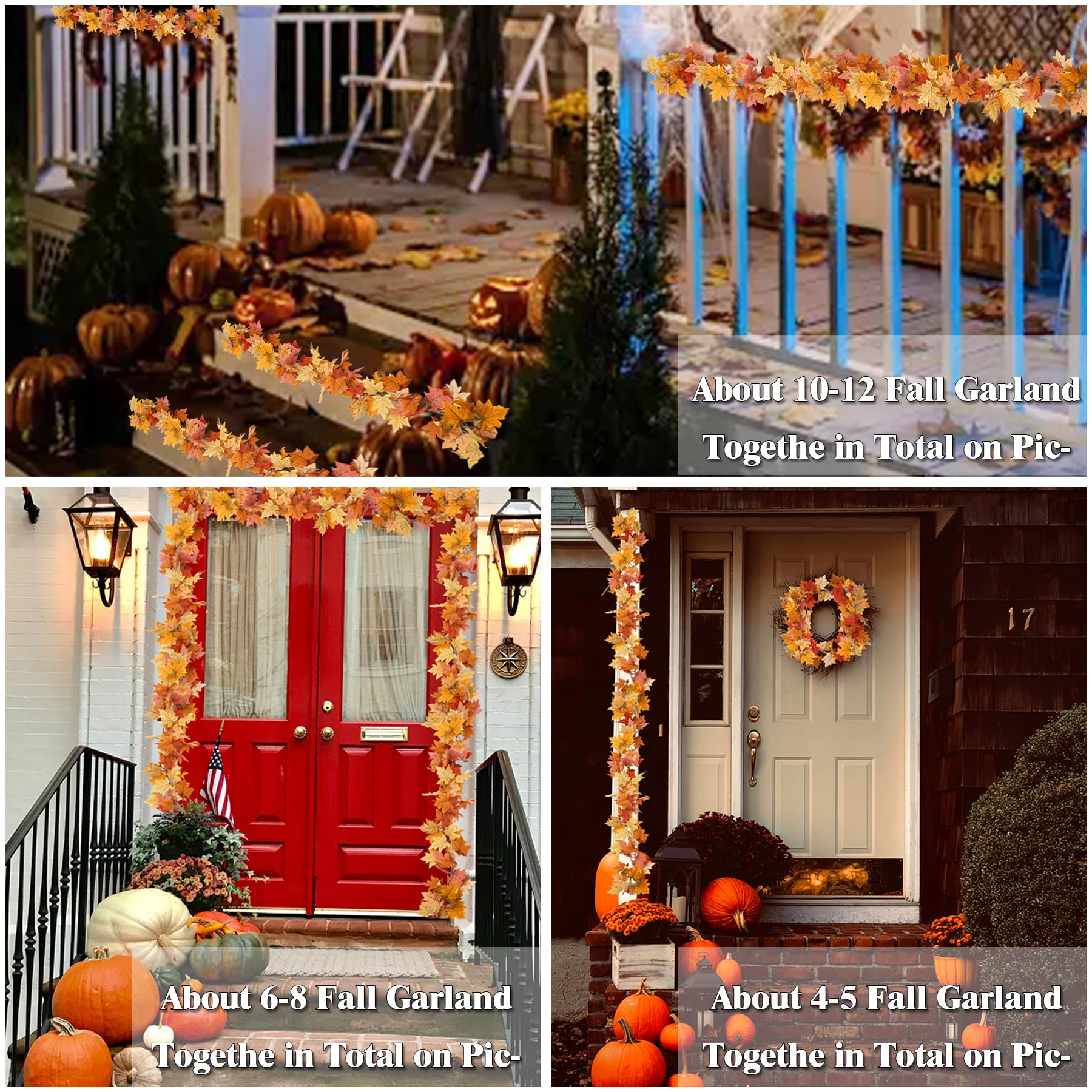 🔥Hot Sale-50% OFF🔥Maple Leaf Autumn Garland 5.9 Ft Artificial Hanging Leaves 