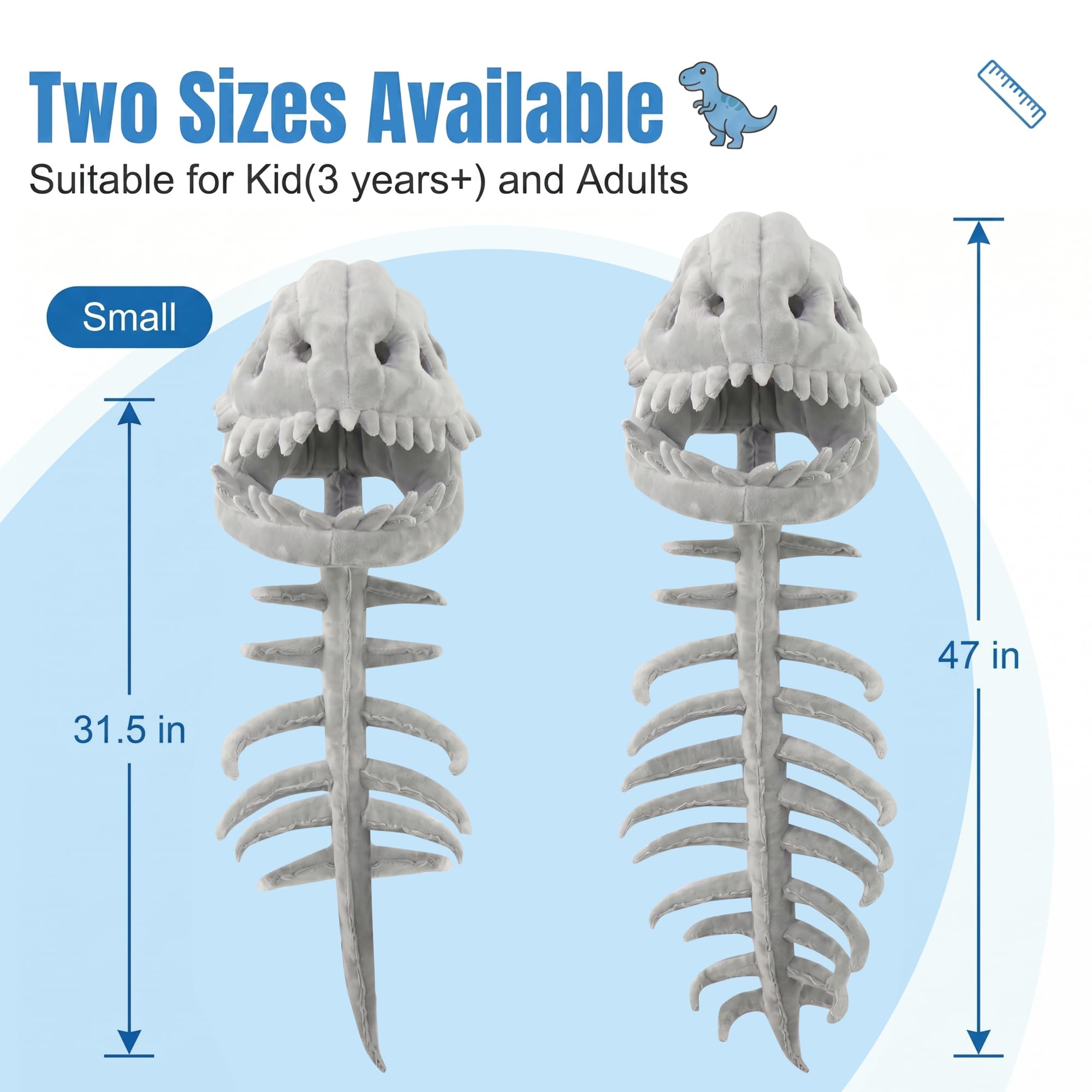 🔥Hot Sale-74% OFF🔥Dinosaur Skeleton Costume, Halloween Dress Up for Kids & Adults