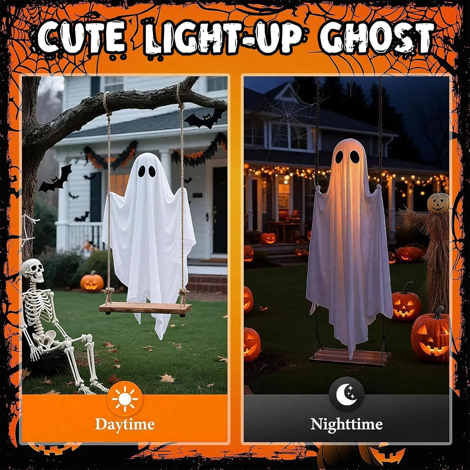 🔥LAST DAY 50% OFF-Halloween Hanging Ghost 5FT Swinging Outdoor Yard Decor