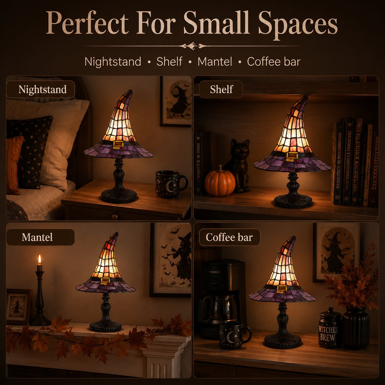 🧙‍♀️ Stained-Resin-Style Witch Hat Lamp