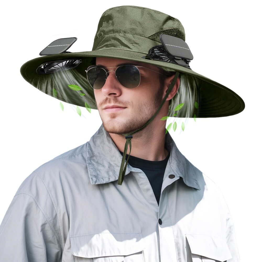 ✨LIMITED-TIME 50% OFF! ✨Solar Fan Outdoor Fishing Hat - Sun Protection & Cooling