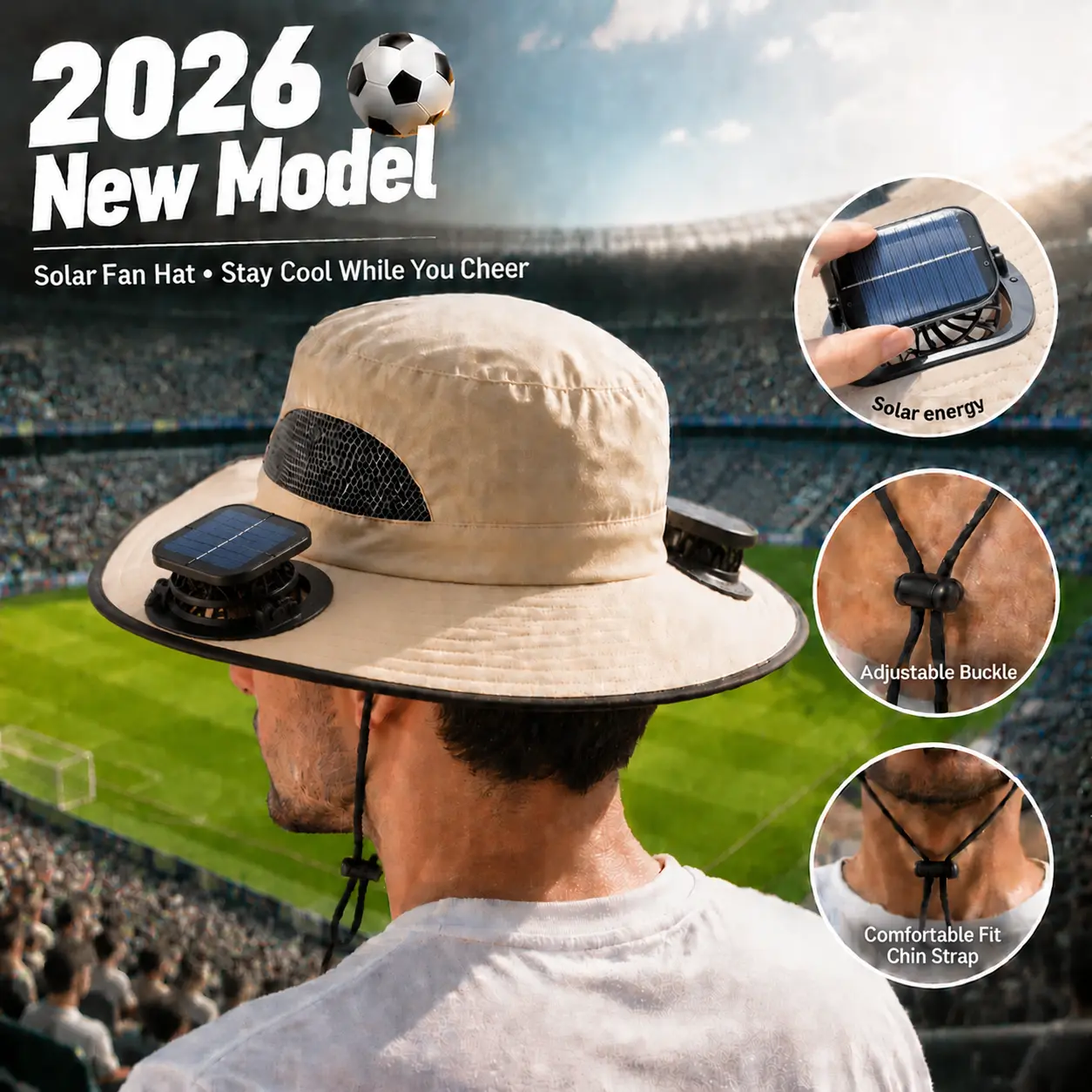 ✨LIMITED-TIME 50% OFF! ✨Solar Fan Outdoor Fishing Hat - Sun Protection & Cooling