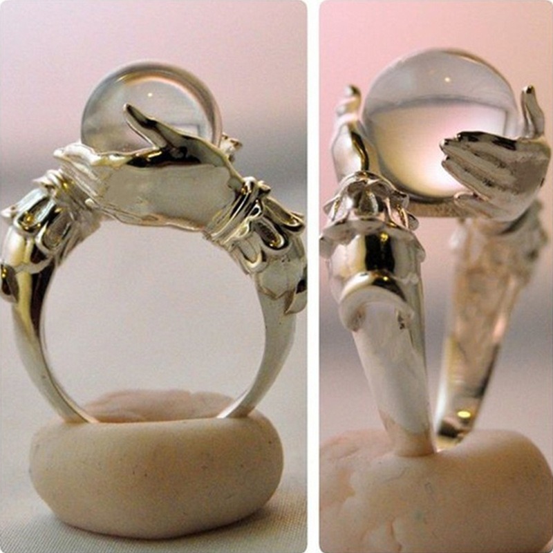 🔥Exclusive Limited Item 👍🔥50%OFF 🧙‍♀️Witch’s Grip Protection S925 Sterling Silver Obsidian/Crystal Ball Ring