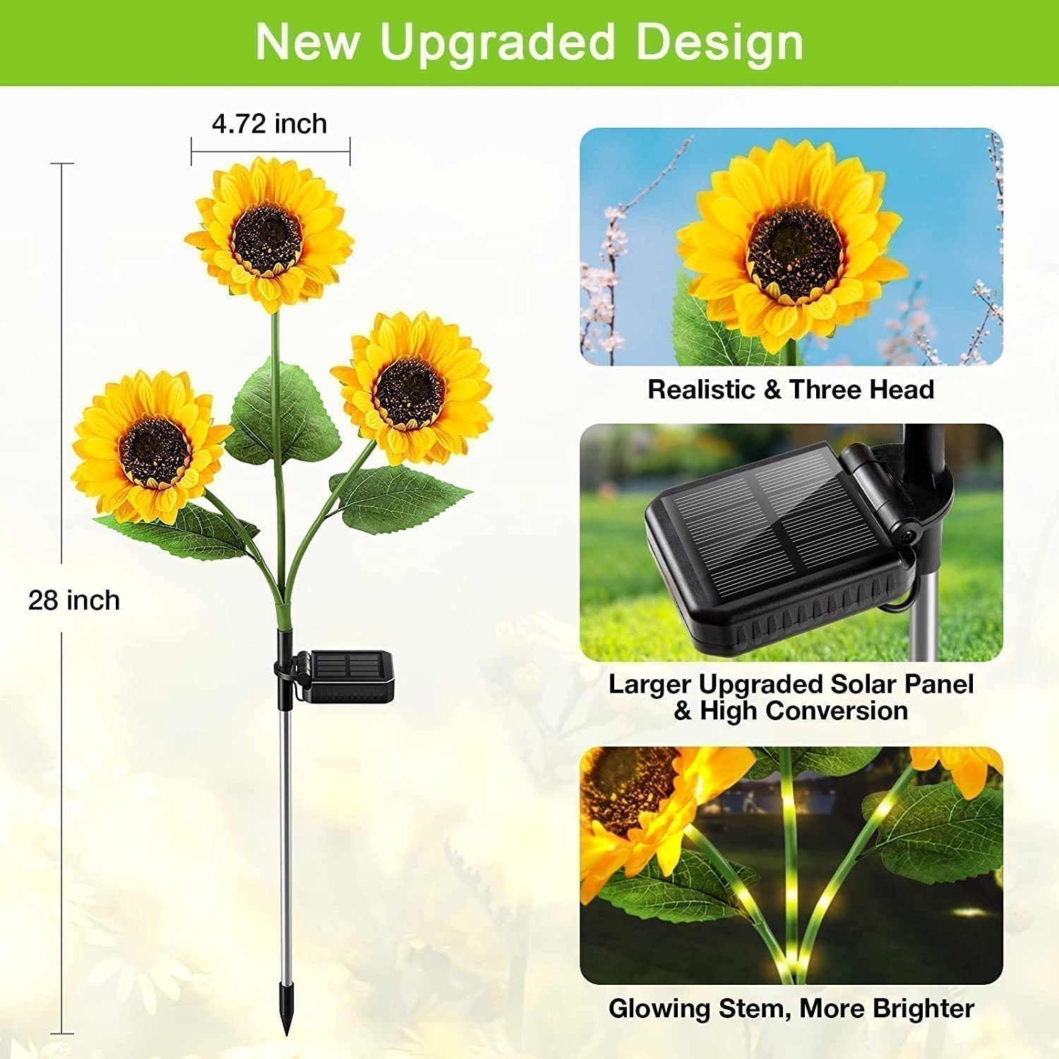🌻 LIMITED-TIME 50% OFF! ✨ Sunflower Solar Lights – Auto On/Off IP65 Waterproof ☀️