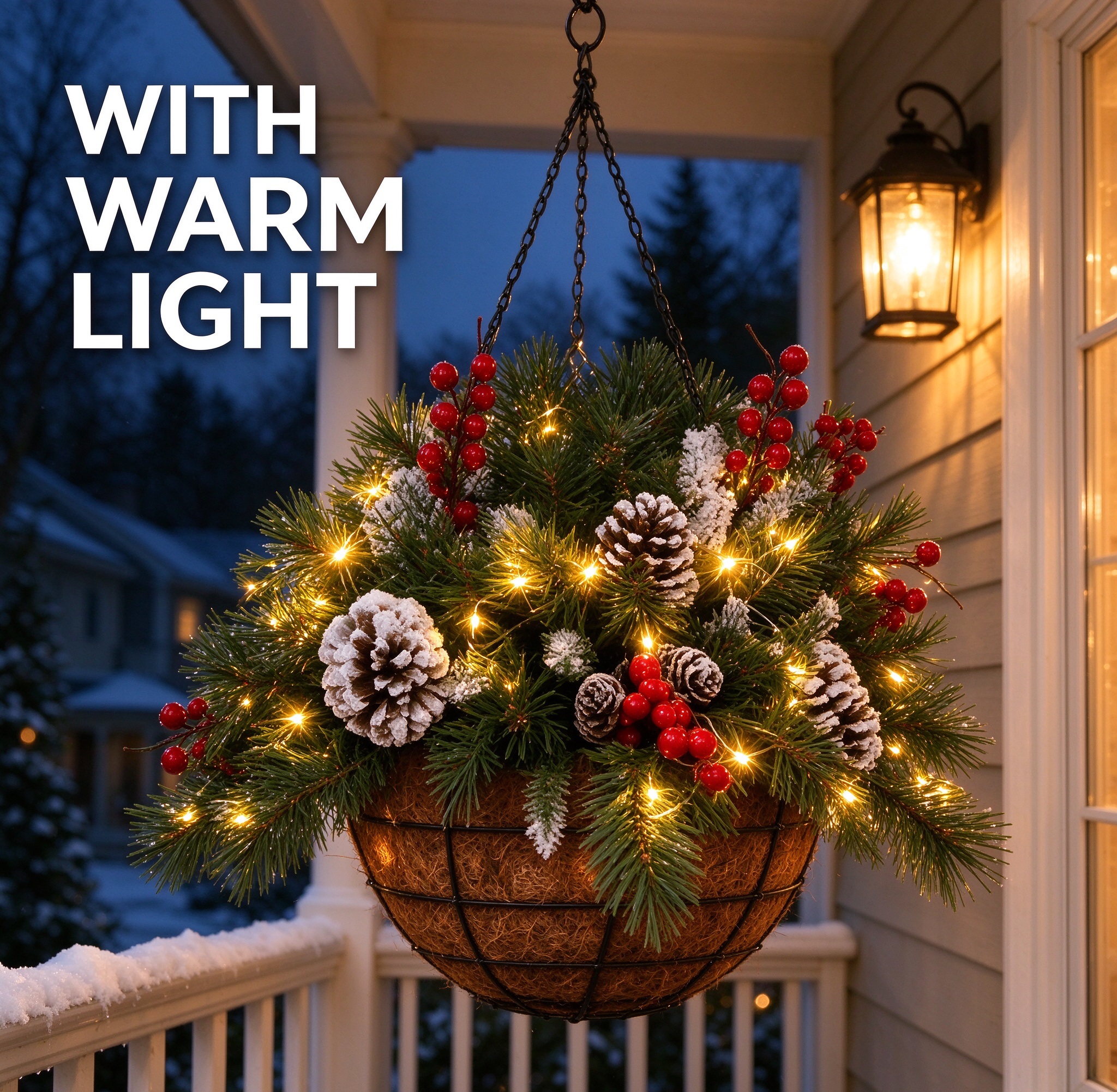 🎄Christmas Hot Sale🔥Pre-Lit Artificial Christmas Hanging Basket