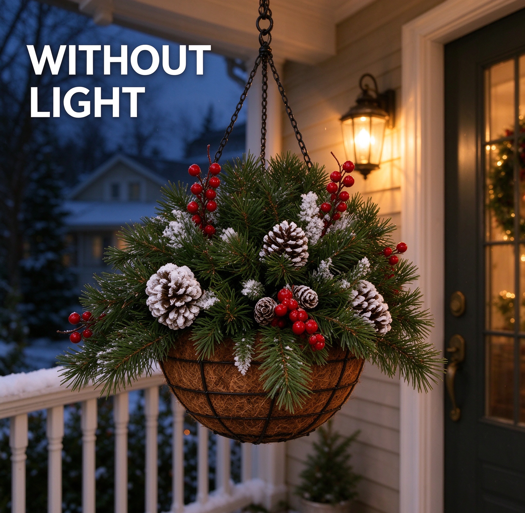 🎄Christmas Hot Sale🔥Pre-Lit Artificial Christmas Hanging Basket