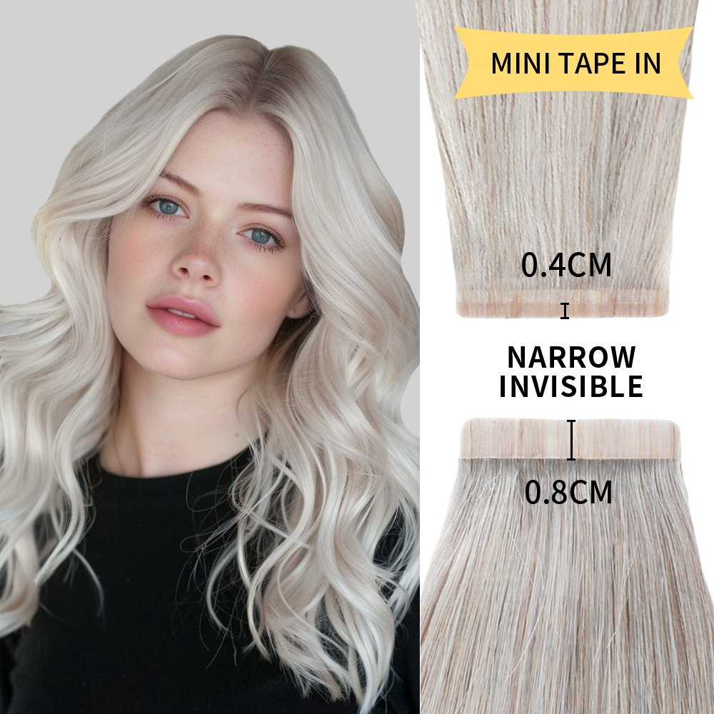 Seamless Injected Invisible Tape In Hair Extension -- 100% VIRGIN HUMAN HAIR (10 Pieces)